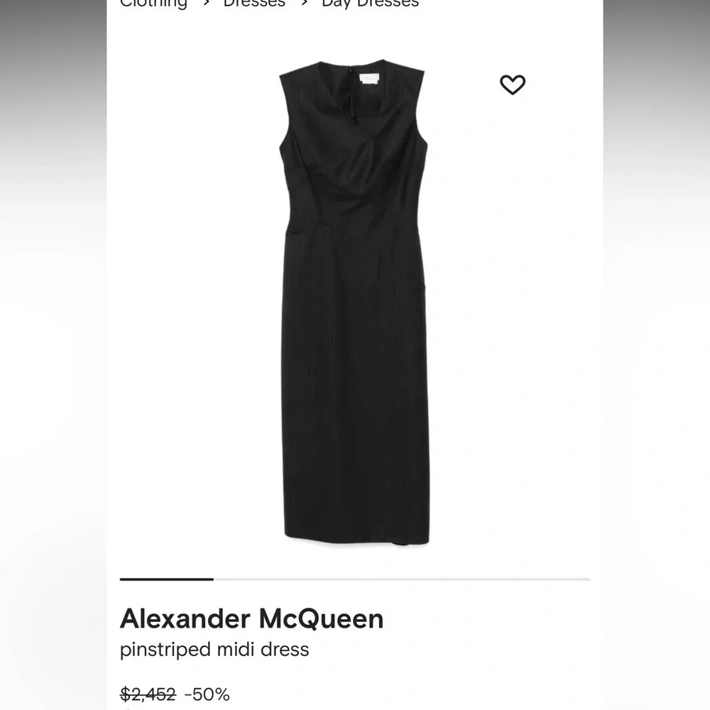 Alexander McQueen pinstripe structured midi dress - Picture 5 of 16